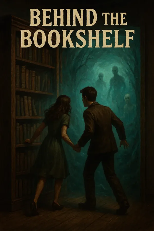 Behind the bookshelf